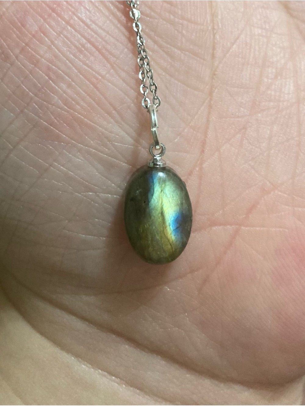 Green Labradorite Pendant | Blue Gold Flash | Forest Inspired Gemstone Pendant